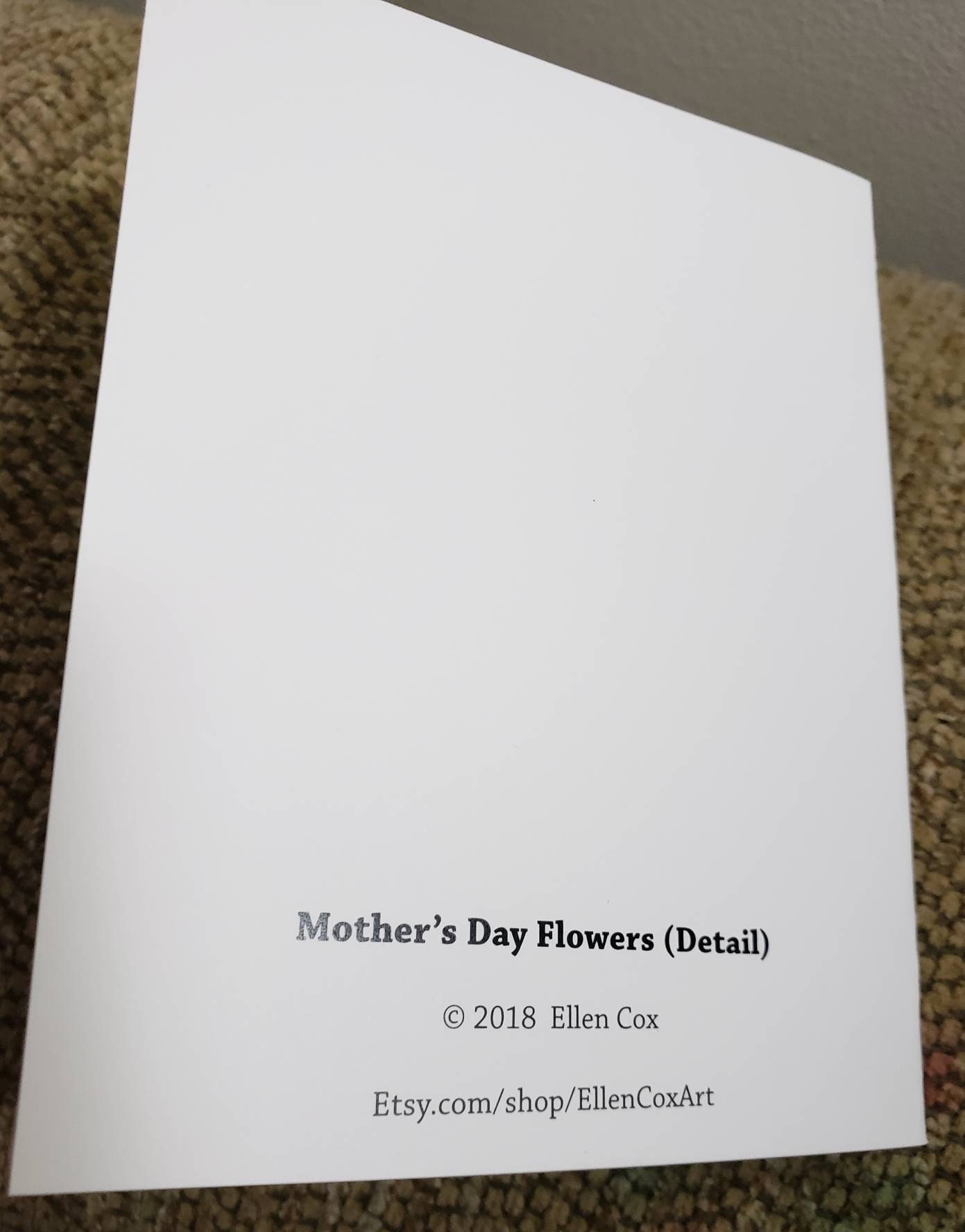Mother's Day Flowers (detail) (1 Blank Note Card With White Envelope ...
