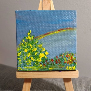 Summer Rainbow (Miniature Acrylic Painting with Easel)