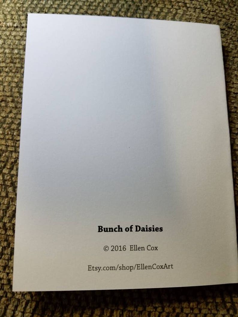 Bunch of Daisies (1 Blank Note Card With White Envelope) - Etsy
