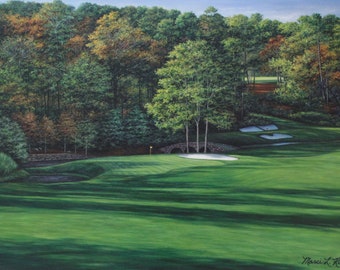 Augusta National Amen Corner Art Print, Golf Course Landscape