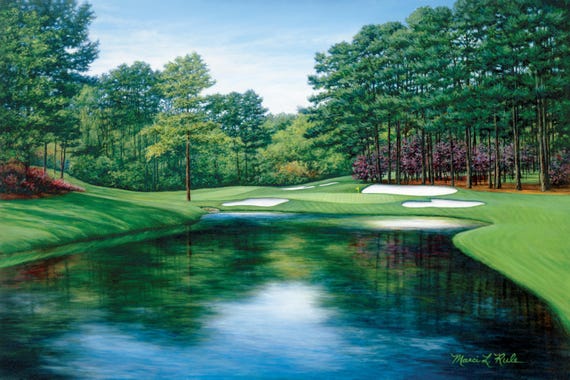 Augusta National Golf Art #16, Masters Golf Art, Golf Course