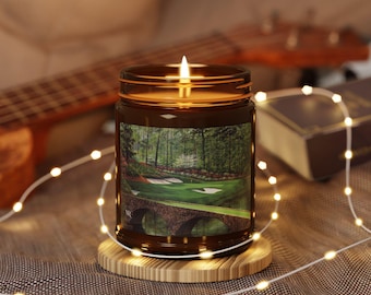 Vela aromática de soja con la imagen de la pintura al óleo del Augusta National n.° 12 (ideal para regalo).