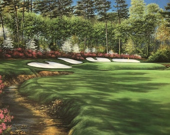 Augusta National Amen Corner Art Print, Azalea #13, Masters Golf Course