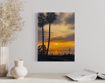 California Coast Sunset Oil Painting: Laguna Beach Coastal Art