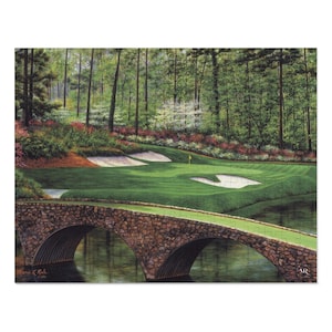 Puzzle, Golf Course Landscape, Jigsaw Puzzle with Tin, Augusta National, Golf Gift, Artist Marci Rule