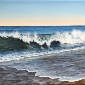 California Coast Canvas Print: Ocean Beach Oil Painting