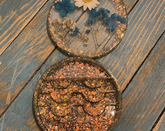 Porta ciglia e colla con fiori e glitter