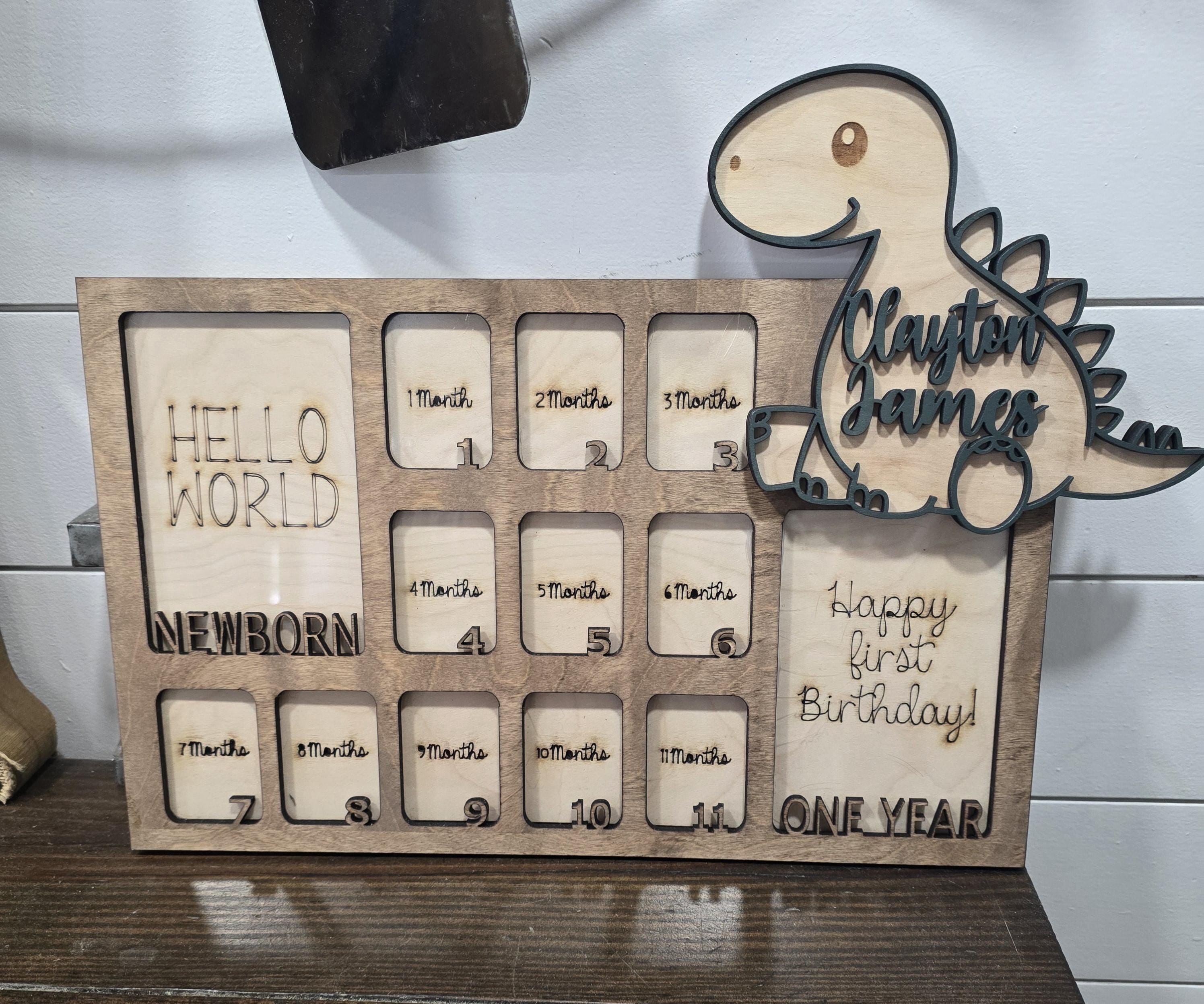 Personalized Baby's First Year Picture Frame. Newborn-1st Birthday - Etsy