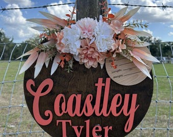 Personalized Baby Name Stat Sign, Nursery Decor, Custom Colors