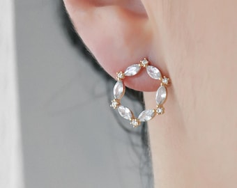 Gracie Earrings, Marquise Crystal Cluster Earrings, Bridal Wedding Earrings, Statement Earrings, bridesmaids earring