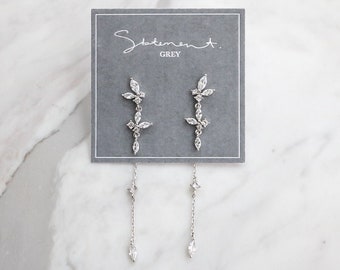 Sachi Earrings, Earring Jacket, Marquise Wedding Earrings, Marquise Crystal Cluster, bridesmaids earring, Bridal Earrings, Wedding Earrings