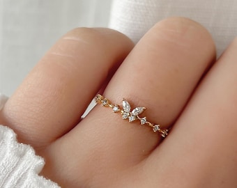 Chantilly Butterfly Ring • Tarnish-Resistant Ring • Best Friend Gift • Anniversary Gift • Dainty Ring • Delicate Ring • Cute Ring
