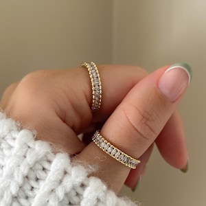 Marquise Eternity Ring, Eternity Band, Gold Eternity Band, Gold Ring, Bold stackable Ring, statement ring, Ring for her, gift for her