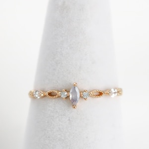 Océane Ring, Tarnish-resistant protective coating, friendship ring, Blue Crystal ring, stackable ring, stacking ring dainty ring, Blue Stone