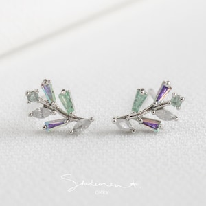 Iredescent Twig Earrings, Leaflet, Foliage Earring, Leaves Earrings, Cute piercing, Dainty Earrings, Pretty Earring, Dainty