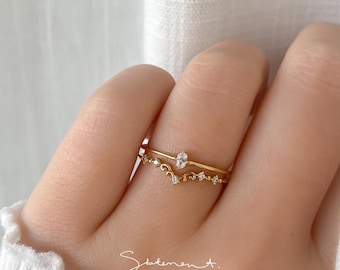 Kate Royal Ring, Tarnish-resistant Ring, Princess Ring, Stacking ring, Adjustable Ring Cute Ring Gift for Girlfriend Wife Women, Dainty Ring