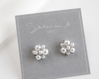 Dotty Pearl Cluster Earrings, Pearl Earrings, Bridal Earrings, Wedding Earrings, Bridesmaids Gift, Wedding Day Jewellery, Bridesmaid Jewelry