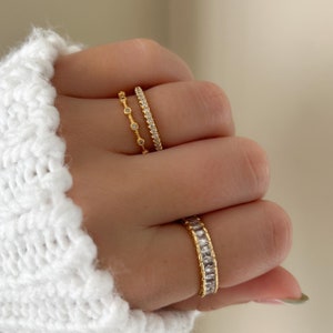 Rounded Pave Eternity Band Ring, Gold Eternity Band, Gold Ring, Dainty ring, stackable Ring, statement ring, Ring for her, gift for her