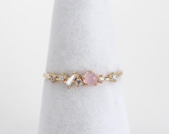 Aven Ring, Dainty, Delicate, Pink Stone, Marquise Stones, Trendy Rings,  For Her, Gift for Girlfriend Wife Women, Dainty Ring