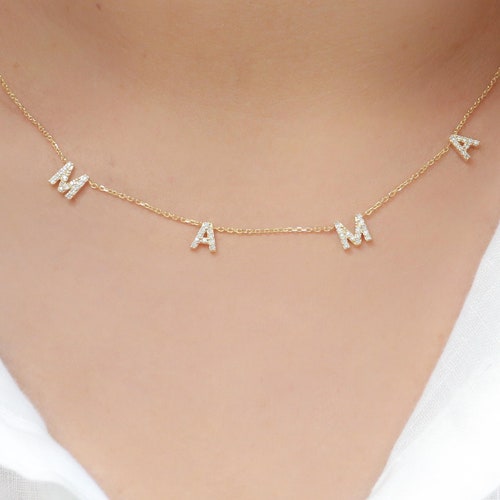 MAMA Necklace Crystal Encrusted MAMA 