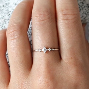 Avalon Marquise Crystal Ring, Minimalist ring, Crystal ring, stackable ring, Statement ring, thin gold ring, stacking ring, dainty ring, thi