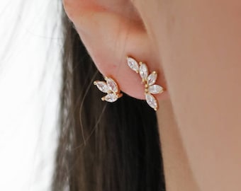 Angel Jacket Earrings - Earring Jacket, Trendy Earrings - minimal earring climber - wedding earrings - bridesmaids earrings