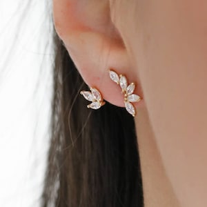 Angel Jacket Earrings - Earring Jacket, Trendy Earrings - minimal earring climber - wedding earrings - bridesmaids earrings