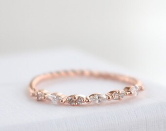 Mariette Marquise Ring, Minimalist ring, Crystal ring, stackable ring, Statement ring, thin gold ring, stacking ring, dainty ring, thi