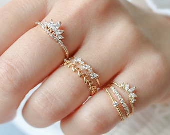 NEW* Clermont Stacking Ring, Minimalist ring, Crystal ring, stackable ring, Statement ring, thin gold ring, stacking ring, dainty ring, thi