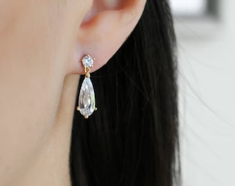 Long Teardrop Earrings, Bridal Earrings, Wedding Jewelry, Bridesmaids Earrings, Wedding Jewelry, Dangle Earrings, Sparkling Earrings, Gift
