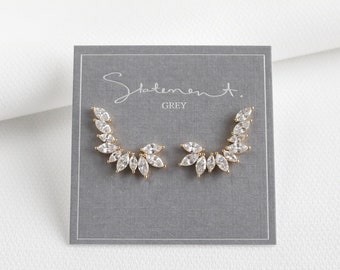 Adriana Earrings, Marquise Crystal Climber Earrings, Climber Wedding Earrings, Statement Marquise Crystal Earrings, bridesmaids earring