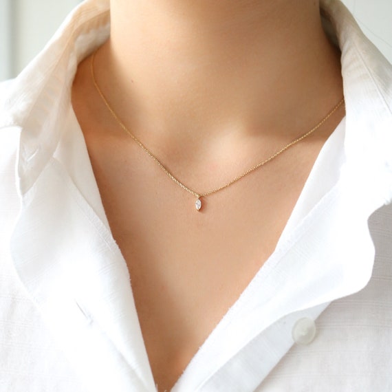 Silver Cubic Zirconia Droplet Necklace in 2023  Necklace, Affordable  gifts, Wide choker necklace