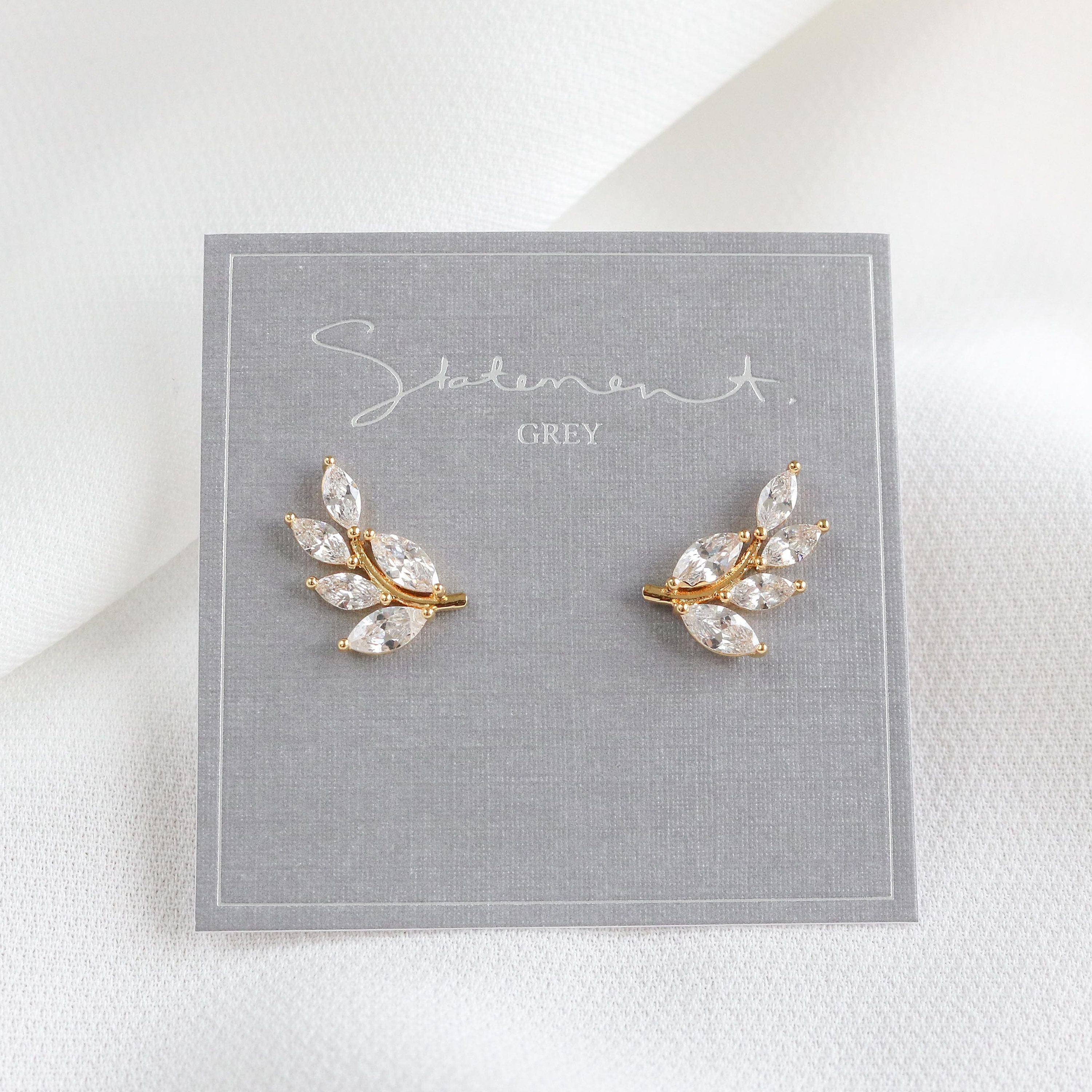 Harlow Earrings Leaf Climber Earrings Climber Wedding - Etsy Canada