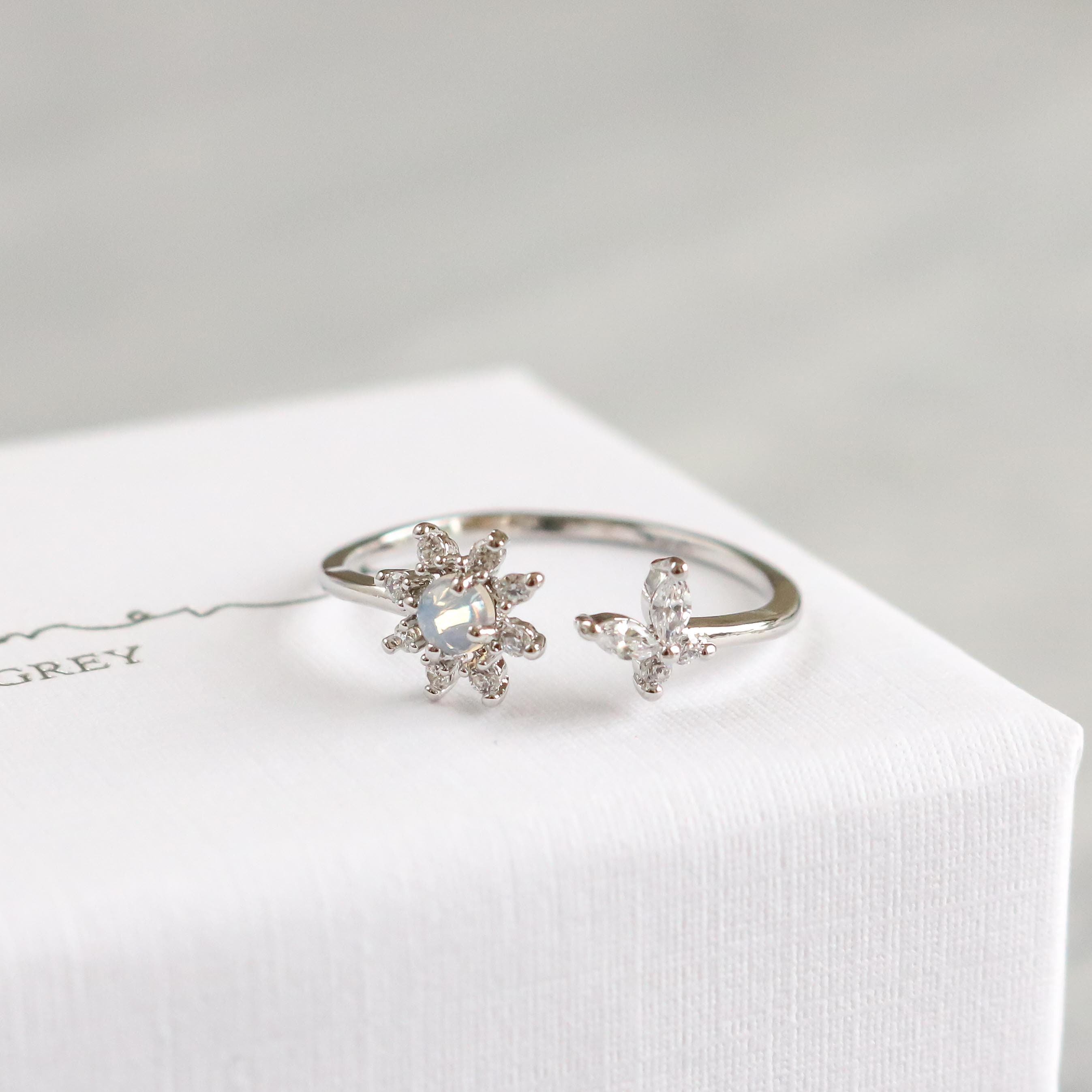 nala ring leaf ring pretty marquise stones free size ring etsy