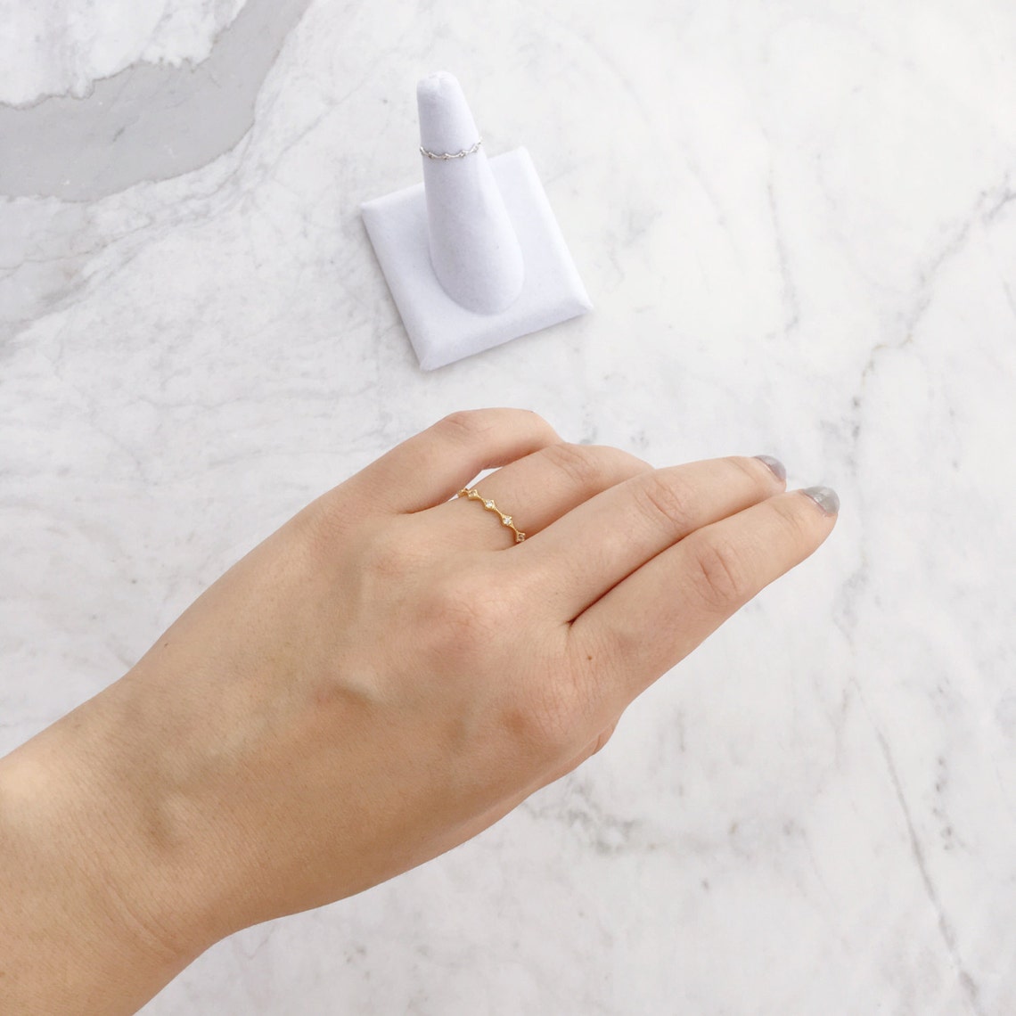 Round Crystal Crown Ring Crown Ring Staking Ring Statement Etsy