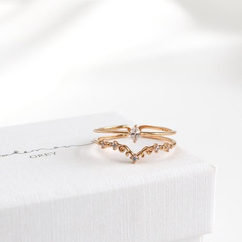 Kate Royal Ring, Tarnish-resistant Ring, Princess Ring, Stacking ring, Adjustable Ring Cute Ring Gift for Girlfriend Wife Women, Dainty Ring