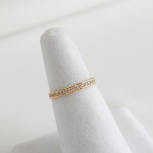 Bordered Pave Milgrain Eternity Ring, Gold Eternity Band, Gold Ring ...
