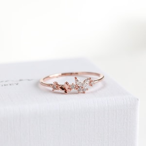 Amari Ring, Dainty, Delicate, Butterfly Ring, Marquise Stones, Trendy Rings,  For Her, Gift for Girlfriend Wife Women, Dainty Ring