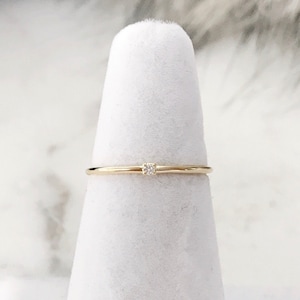 Petite Crystal Ring, Minimalist ring, Dainty ring, stackable ring, thin gold ring, stacking ring, dainty ring, dainty layering ring
