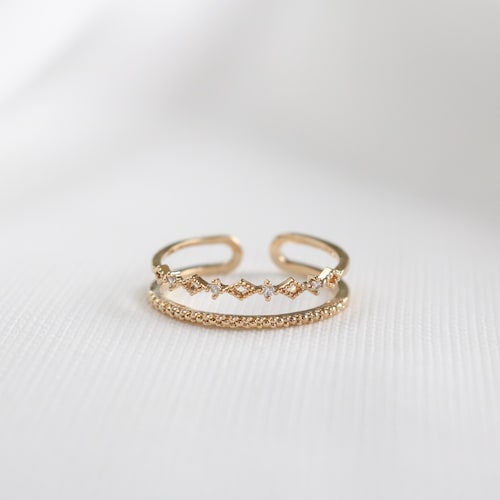 Collier Ring, Stacking ring, beaded band, Free Size Ring, For Her, Gift for Girlfriend Wife Women, Dainty Ring