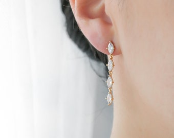 Clarissa Earrings, Bridal Earrings, Long Earrings, Wedding Earrings, Crystal Earrings, bridesmaids earring, Elegant