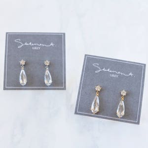 Long Teardrop Earrings, Bridal Earrings, Wedding Jewelry, Bridesmaids Earrings, Wedding Jewelry, Dangle Earrings, Sparkling Earrings, Gift image 2