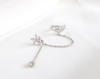 Emmi Cuff Earring, Sold Individually, Flower Crystal Cuff