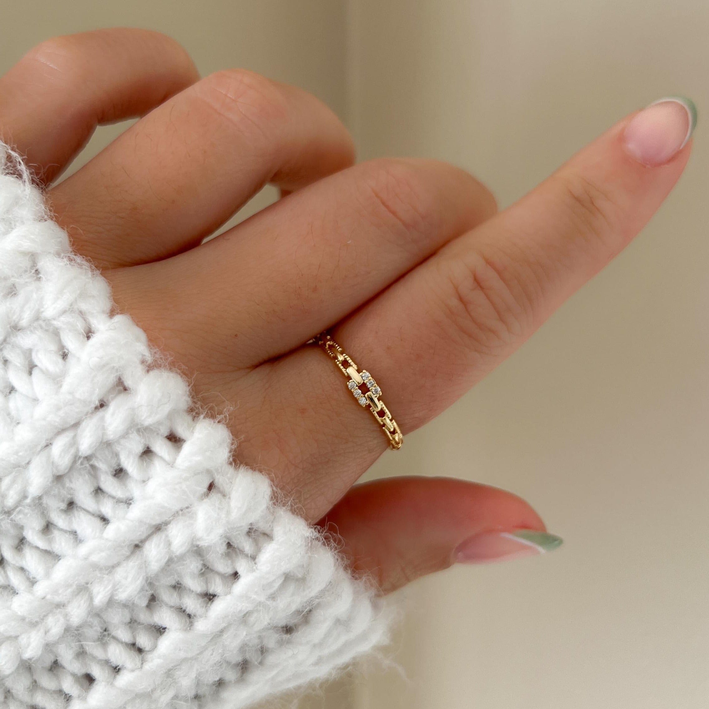 Dainty Chain Link Ring Chain Ring Gold Ring Dainty Ring