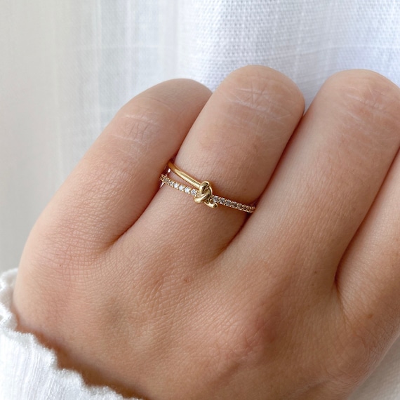 KNOT Ring Dainty Delicate Rings for Women for Her Gift for Girlfriend Wife Women Promise Ring Reminder Ring Love Friendship Pave Band Etsy Canada