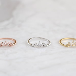 Noemie Marquise Ring, Minimalist Ring, Crystal Ring, Stackable Ring ...