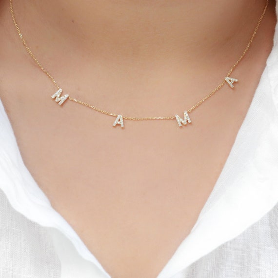 MAMA Necklace Crystal Encrusted MAMA 