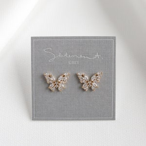Annabella Butterfly Earrings, Butterfly Wings Marquise Crystal stud Earrings, Dainty cute jewelry Bridesmaids Earrings, Butterfly Jewelry,