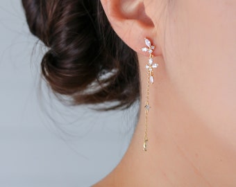 Sachi Earrings, Earring Jacket, Marquise Wedding Earrings, Marquise Crystal Cluster, bridesmaids earring, Bridal Earrings, Wedding Earrings