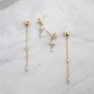 Sachi Earrings, Earring Jacket, Marquise Wedding Earrings, Marquise Crystal Cluster, bridesmaids earring, Bridal Earrings, Wedding Earrings image 4